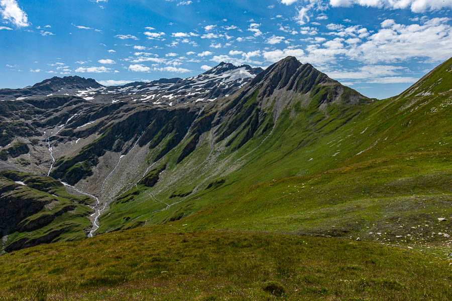 Pointe Léchaud, 3128 m, et col de Chavannes, 2603 m