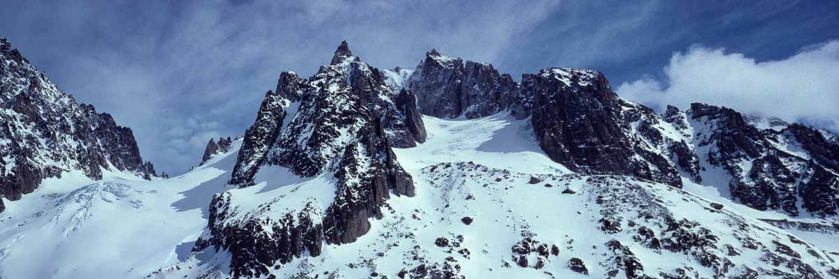 Col du Chardonnet, 3323 m, glacier du Milieu, aiguille d'Argentière
