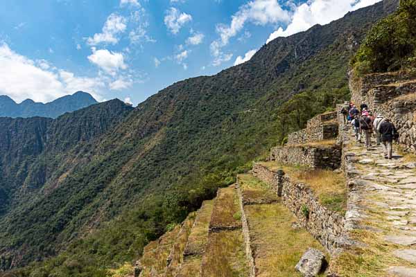 Machu Picchu : chemin de l'Inca vers Intipunku (porte du Soleil)