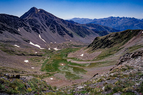 Andorre : vue ouest du col de la Mine (collada dels Meners)