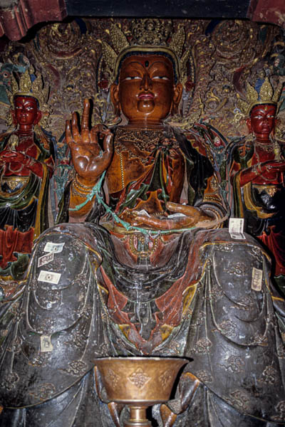 Gyantse, Kumbum : chapelle de Tushita, statue de Maitreya
