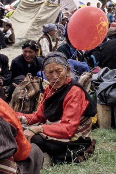 Festival de Gyantse : vieille Tibétaine