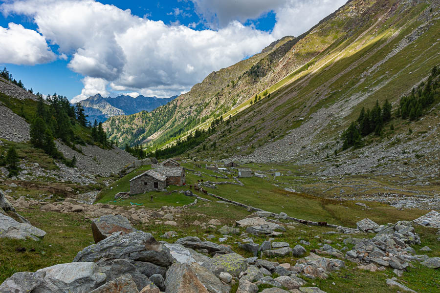Vallée de Loo vers Gressoney-Saint-Jean : alpage de Loo supérieur