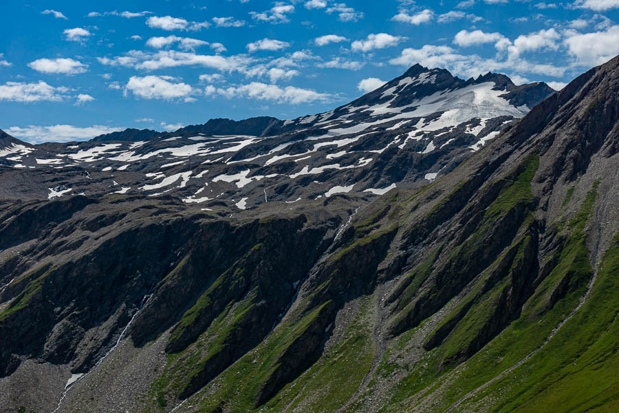 Pointe Léchaud, 3128 m, et col de Chavannes, 2603 m