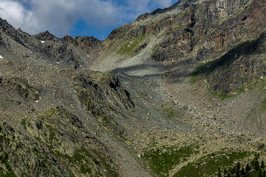 Col du Haut pas, 2860 m, versant est