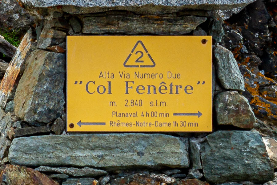 Col Fenêtre, 2840 m