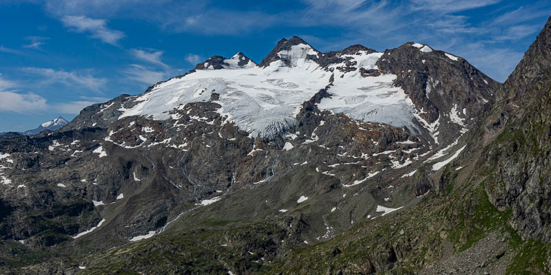 Château Blanc, 3408 m, Doravidi Sud et Nord, 3439 m, Flambeau, 3315 m 