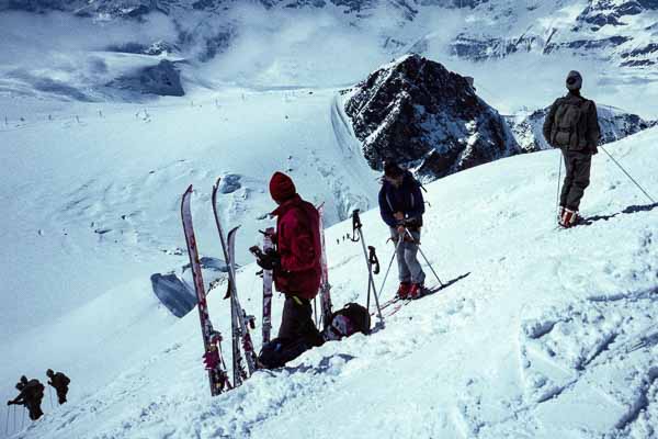 Sommet du Breithorn, 4164 m : vue vers le Klein Matterhorn