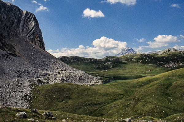 Les Tofane depuis le lac de Remeda Rossa