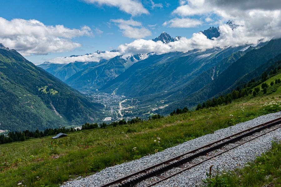 Chamonix et l'aiguille Verte depuis Bellevue