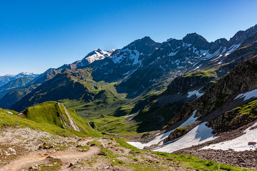 Col du Bonhomme, lacs Jovet, aiguille de la Bérangère et mont Tondu