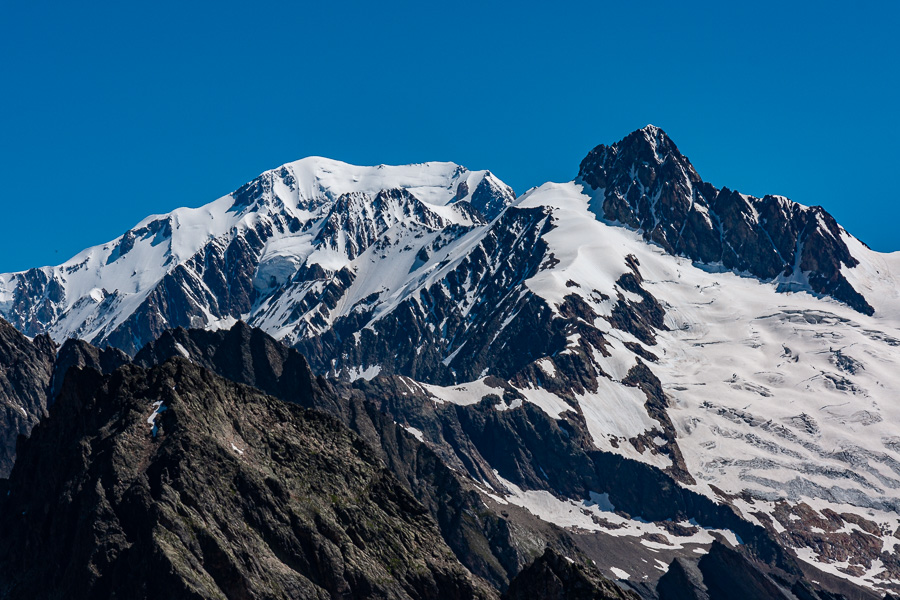 Tête Nord des Fours : aiguille des Glaciers, 3816 m, et mont Blanc
