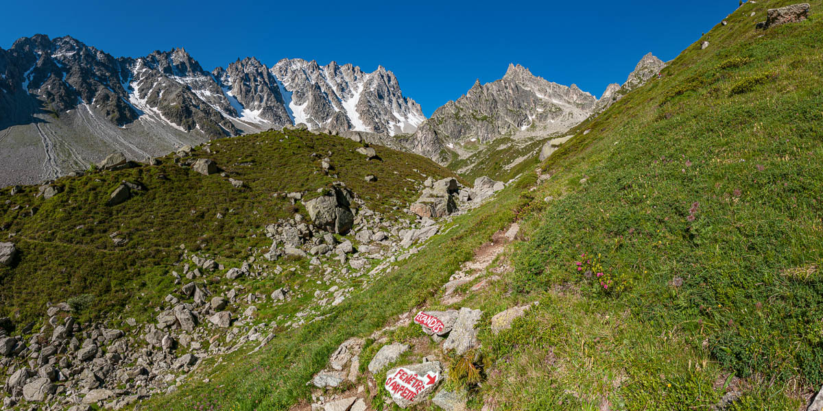 Carrefour entre col des Écandies et fenêtre d'Arpette