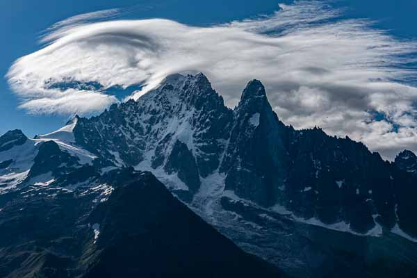 Aiguille Verte, 4122 m, et Drus, 3754 m