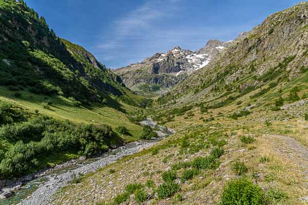 Torrent de la Selle, pointe de Chanteloube, 3156 m, pointe de Verdonne, 3328 m