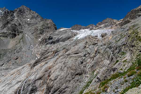 Glacier Blanc depuis le refuge, 2003 et 2025