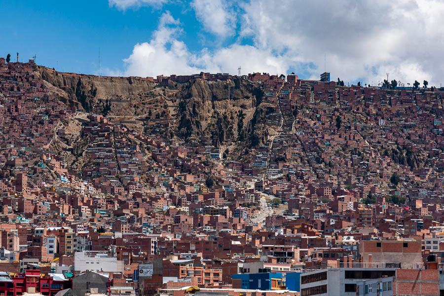 Les hauts quartiers de La Paz, entre 3600 et 4000 m