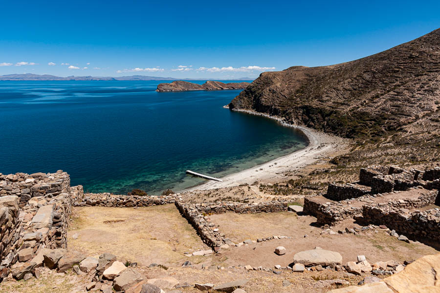 Lac Titicaca : île du Soleil, site inca de Chinkana