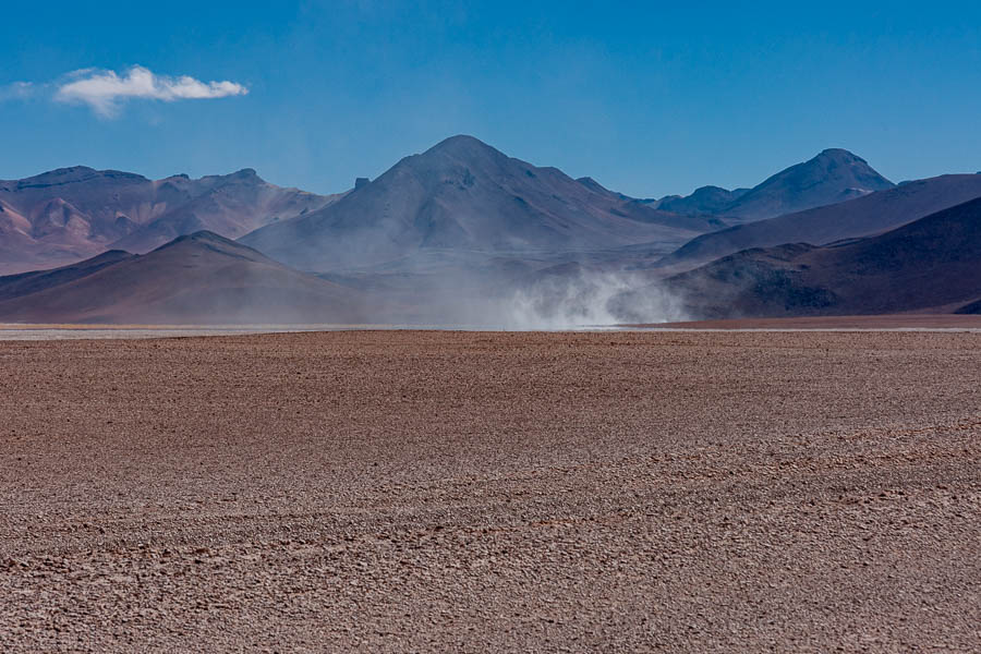 Vapeur sur la laguna Salada