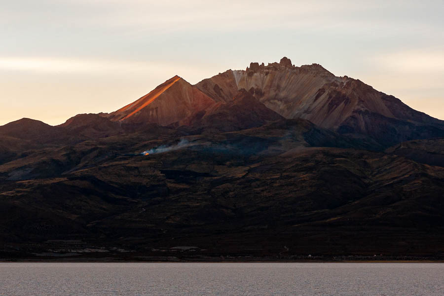 Salar d'Uyuni : coucher de soleil