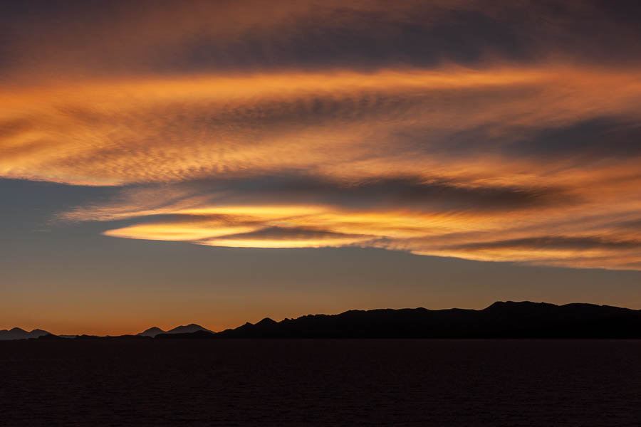 Salar d'Uyuni : coucher de soleil