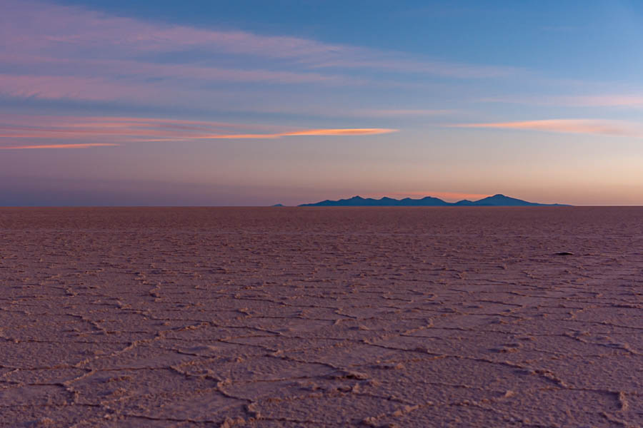 Salar d'Uyuni : coucher de soleil