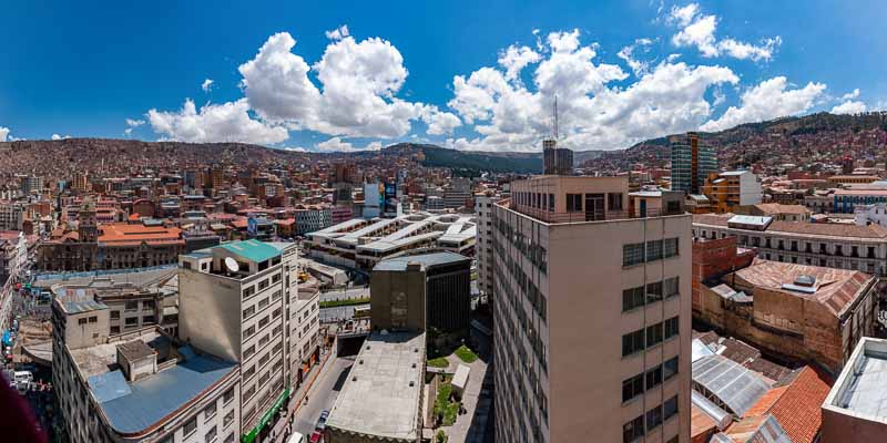 La Paz depuis le restaurant de l'hôtel Gloria