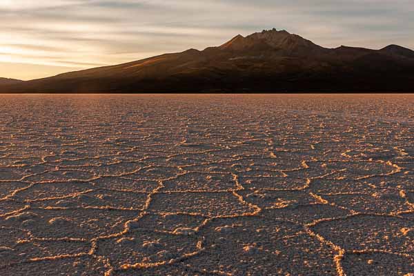 Salar d'Uyuni : coucher de soleil