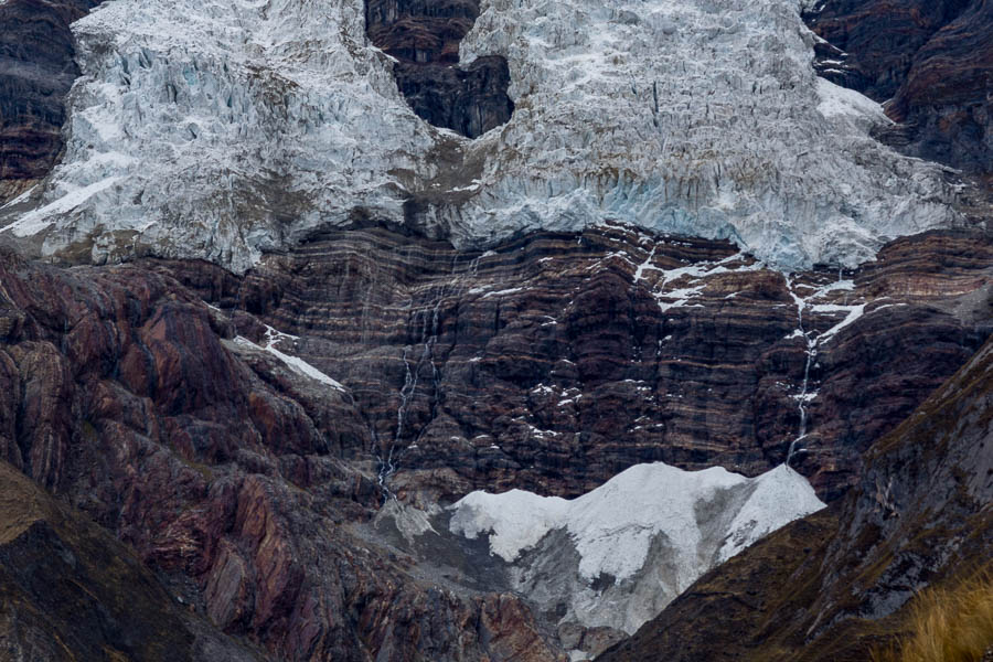 Glacier du Yerupajá, chute de séracs