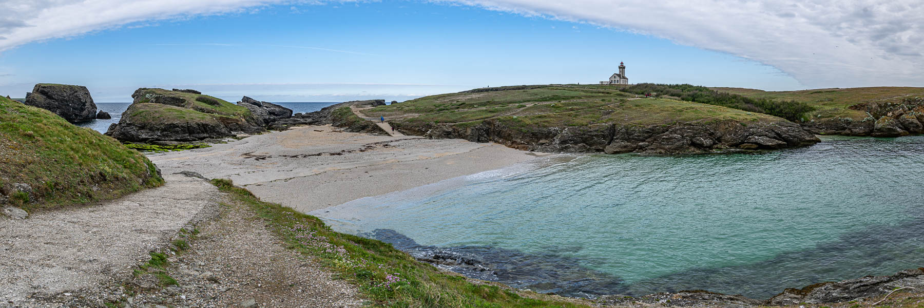 Belle-Île, GR 340 : tombolo et île des Poulains