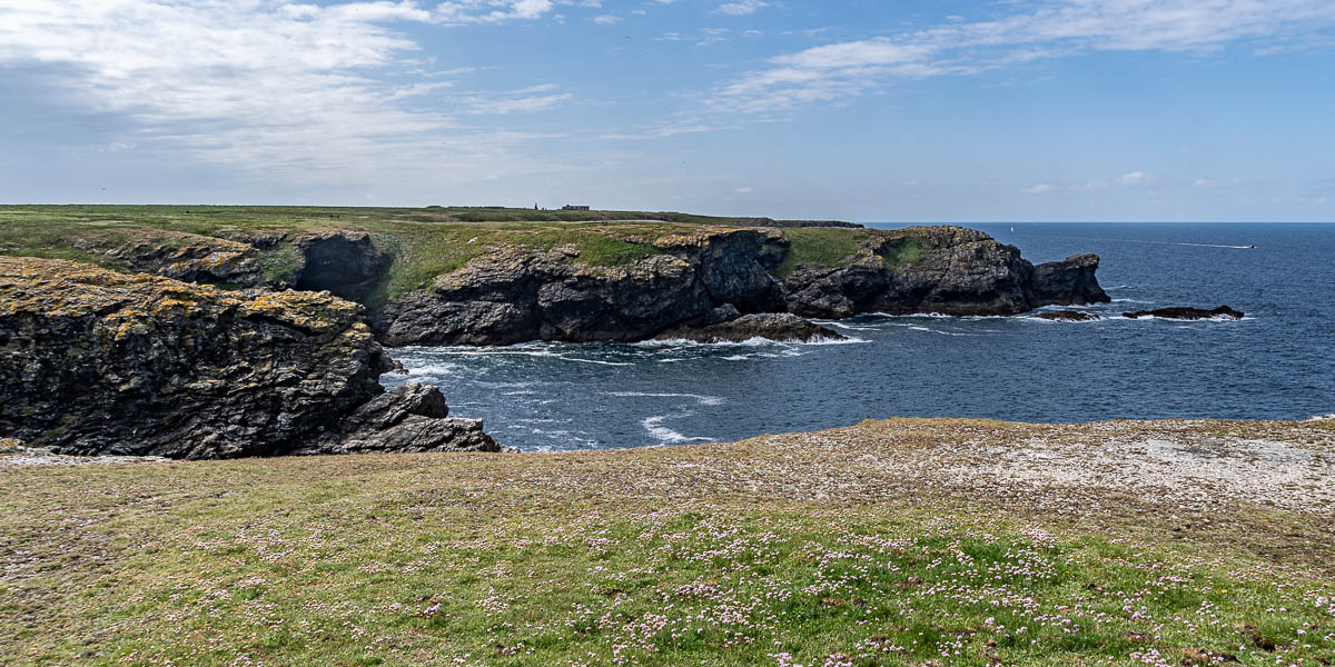 Belle-Île, GR 340 : vue vers Fri Mez et le sémaphore d'Er-Hastellic