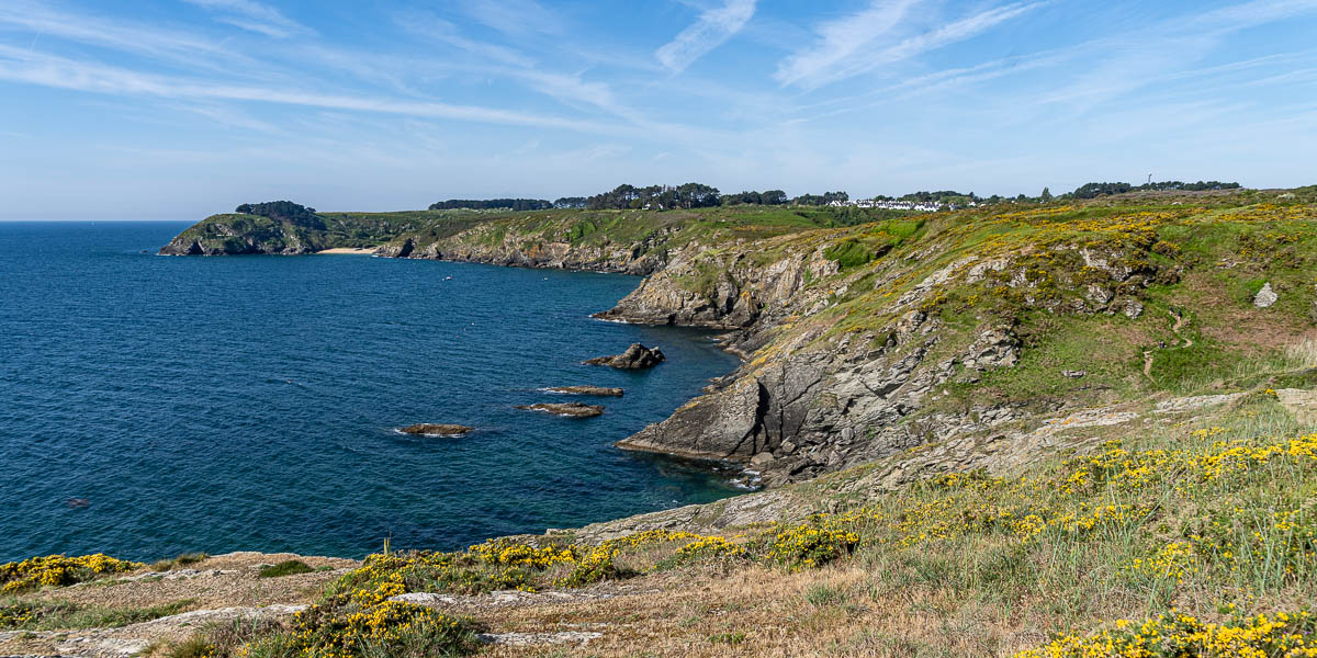 Belle-Île, GR 340 : pointe d'Arzic, port Blanc, Locmaria