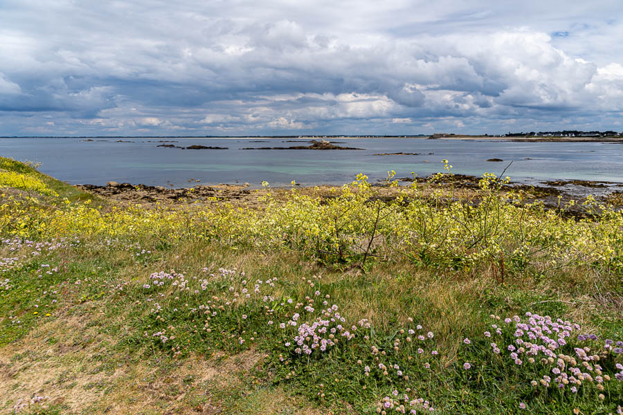 GR 34, Saint-Pierre-Quiberon, Beg en Aud : vue nord, plages de Plouharnel, Penthièvre