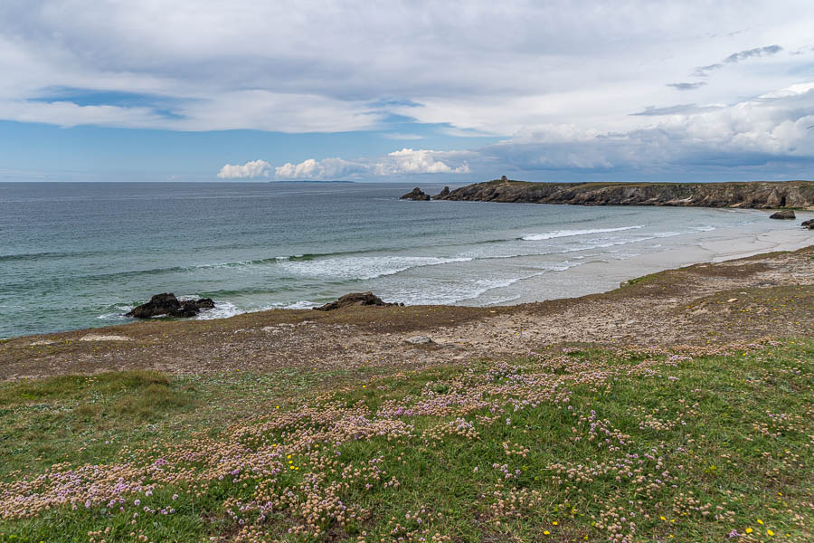 GR 34, Côte Sauvage de Quiberon : pointe du Percho, port Blanc, Groix au loin