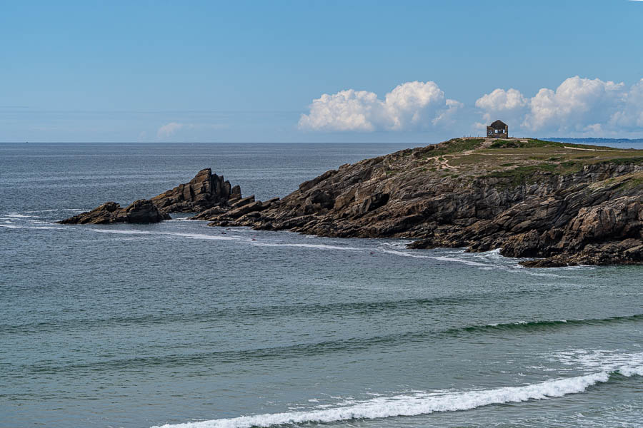 GR 34, Côte Sauvage de Quiberon : pointe du Percho, port Blanc, Groix au loin