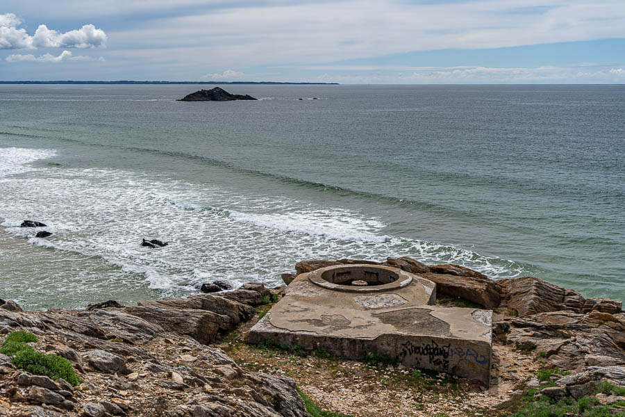 GR 34, Côte Sauvage de Quiberon : vestige du Mur de l'Atlantique, îlot la Truie, Belle-Île