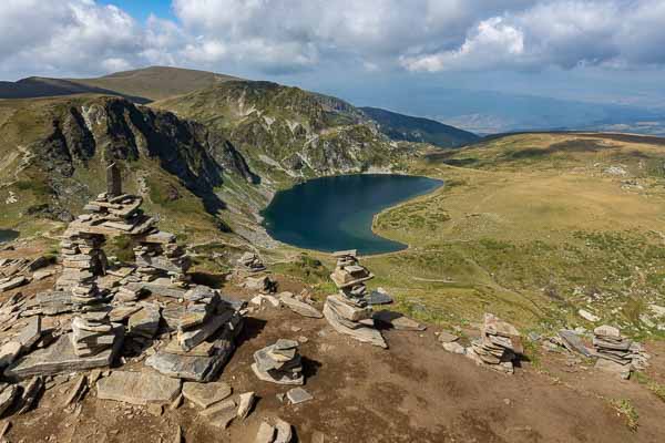 Massif de Rila : lac Bubreka (rein) depuis le pic des Lacs