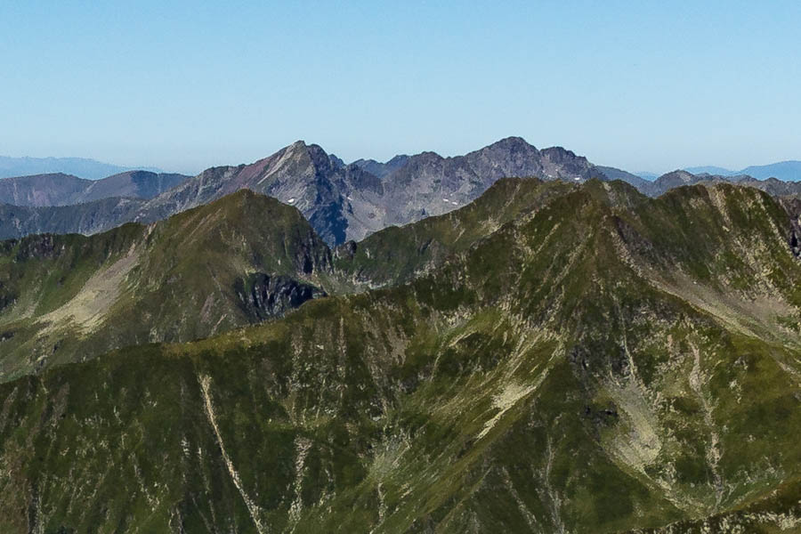 Mont Moldoveanu : vue vers l'ouest et le Negoiu