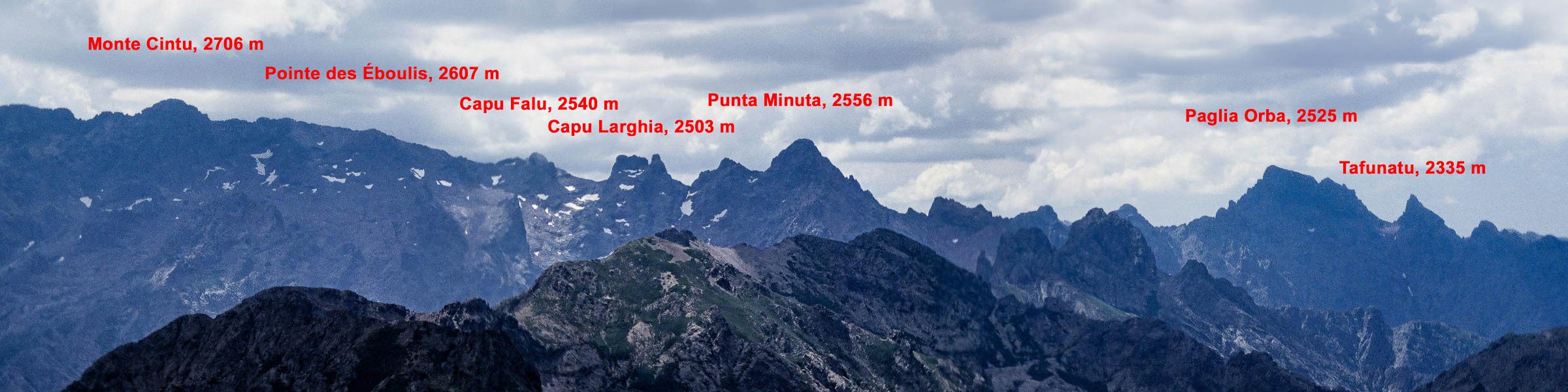 Massif du monte Cintu depuis le monte Ladroncellu