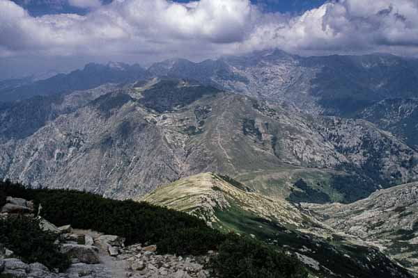 Monte Rotondo depuis la crête de Muratellu, juste au-dessus du refuge de l'Onda