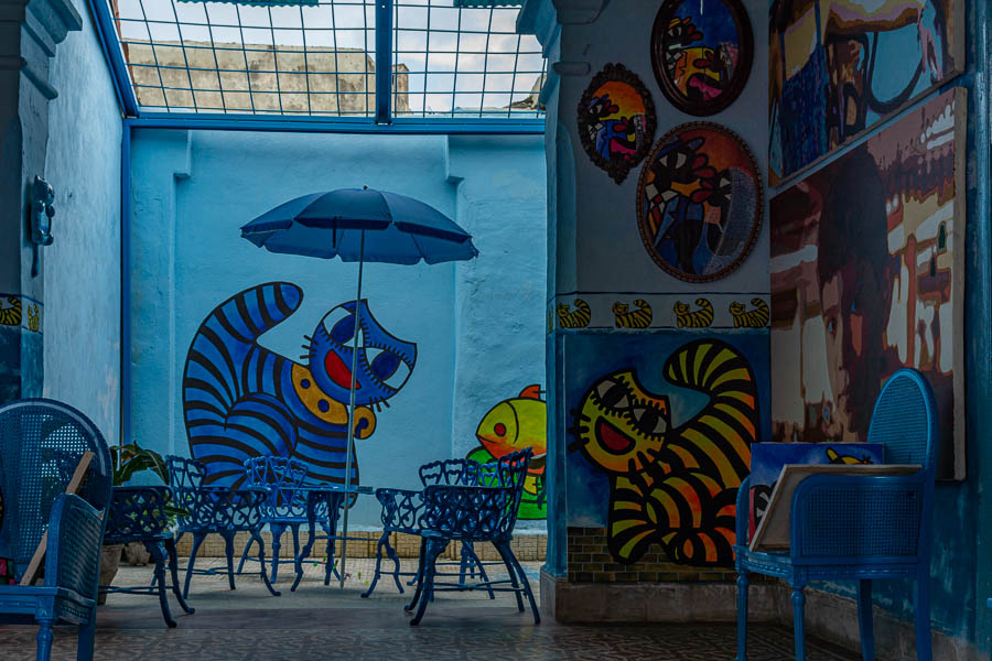 Camagüey : galerie du chat bleu