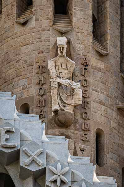 Barcelone : Sagrada Família, façade de la Passion, Thomas