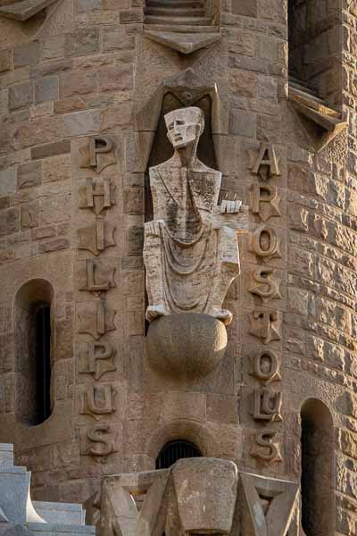 Barcelone : Sagrada Família, façade de la Passion, Philippe