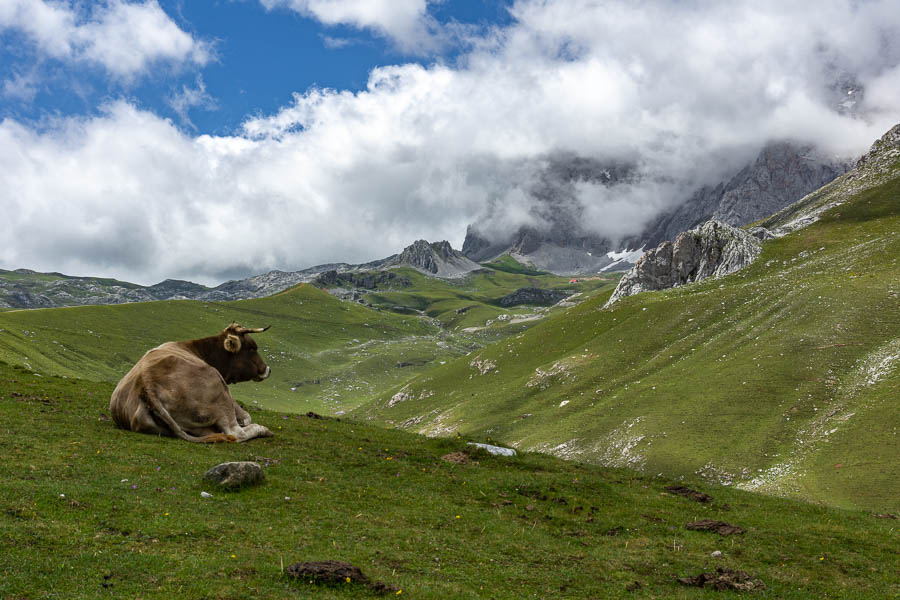 Llomba del Toro, vue vers le chalet Real sous la Peña Vieja