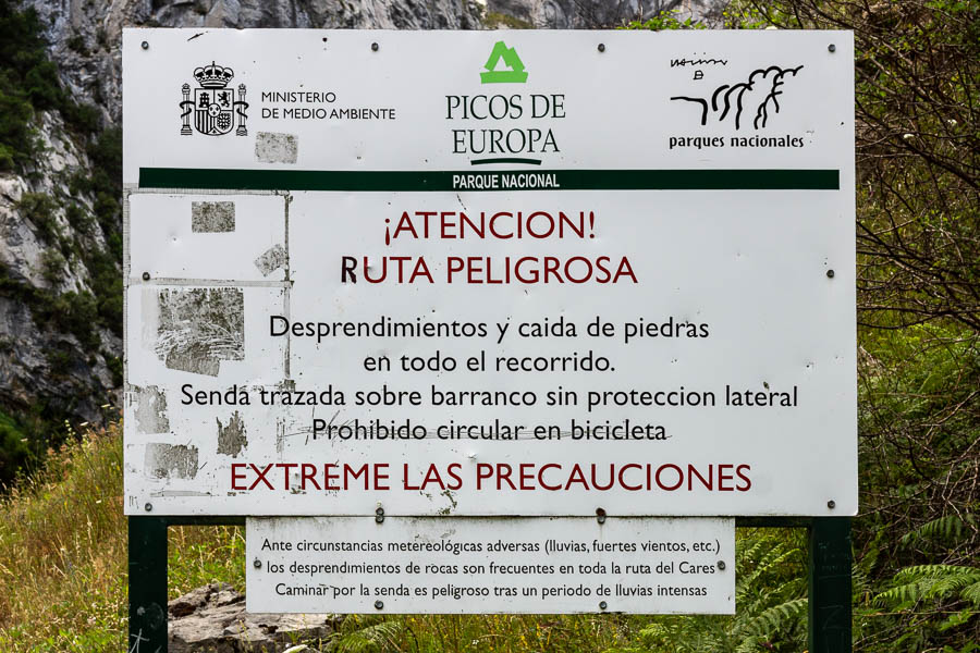 Gorges du rio Cares : danger !