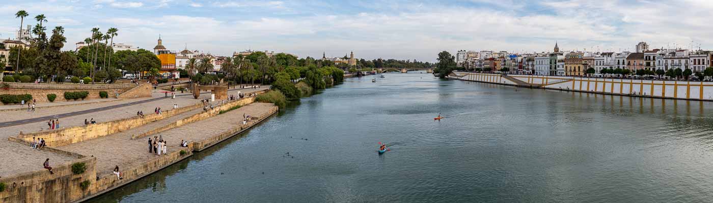 Séville : canal de Alfonso XIII (ancien lit du Guadalquivir)