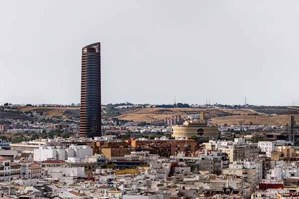 Séville, cathédrale : Giralda, vue nord-ouest, torre Sevilla