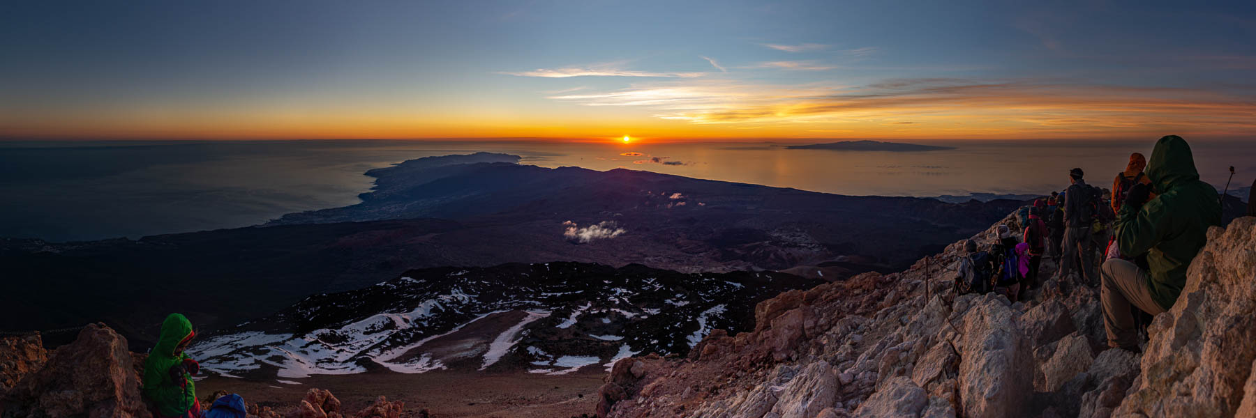 Teide : lever de soleil depuis le sommet, 7 h 28