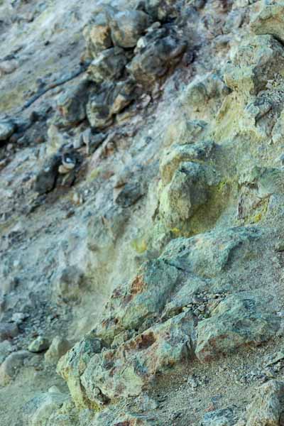 Teide : cratère, fumerolles soufrées