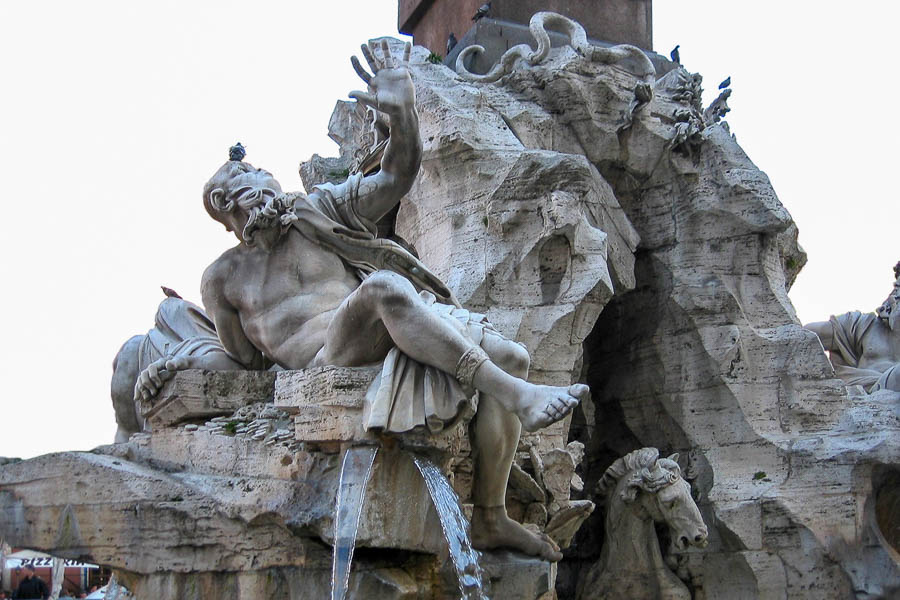 place Navone, fontaine des Quatre-Fleuves par le Bernin, le Rio de la Plata